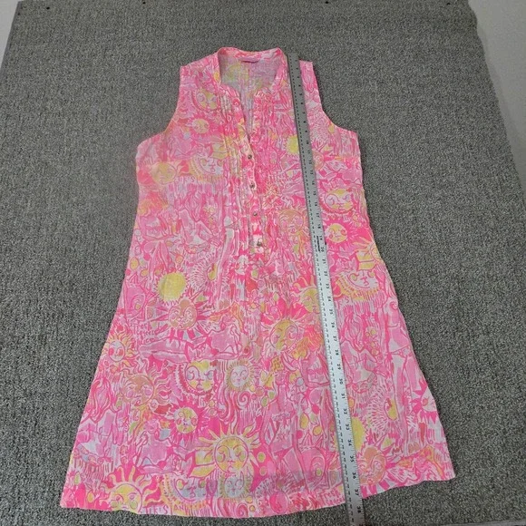 Lilly Pulitzer Pink Pout Linen Sarasota Tunic Dress Pink Tank Large - Picture 5 of 8